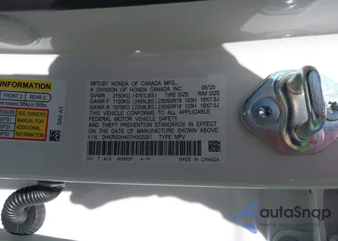 2026 Honda Cr-V Ex 2Wd z USA, uszkodzony, nr VIN 2HKRS3H40TH302051